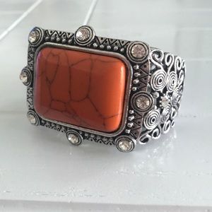 orange marble stone bracelet